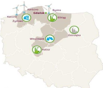Lokalizacja elektrowni Energa S.A. Lokalizacja elektrowni Energa S.A.