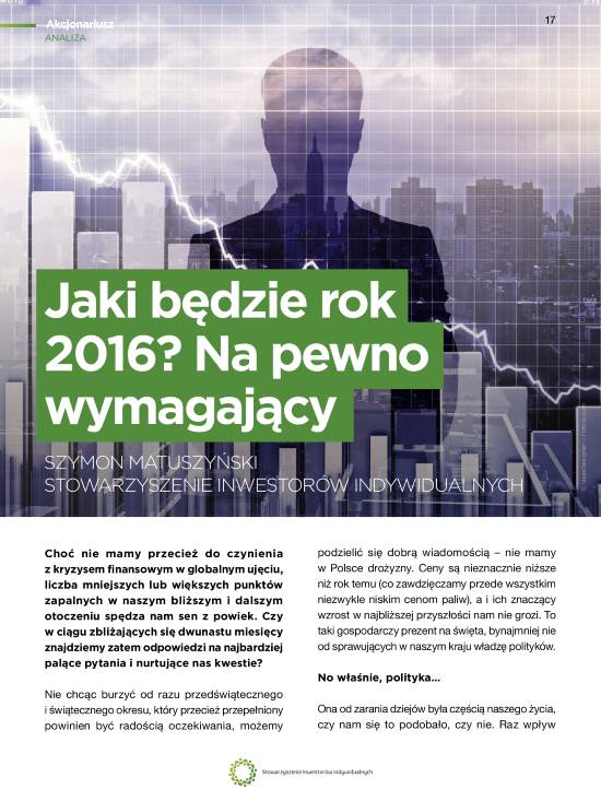 Szymon Matuszyński | Jaki będzie rok 2016? Na pewno wymagający