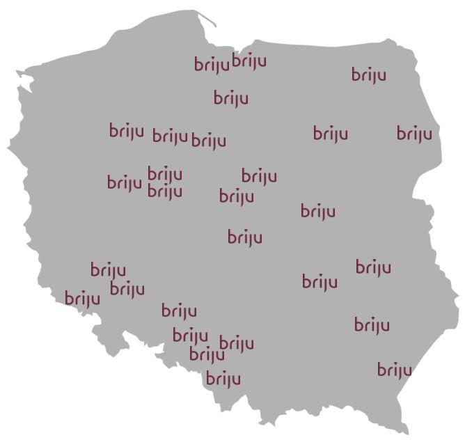 Briju - Rozmieszczenie salonów Briju - Rozmieszczenie salonów