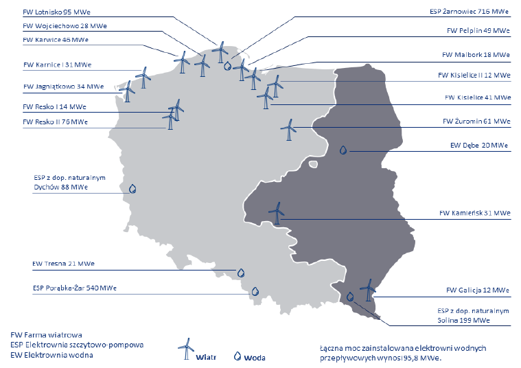 Aktywa wytwórcze segmentu energetyka odnawialna GK PGE